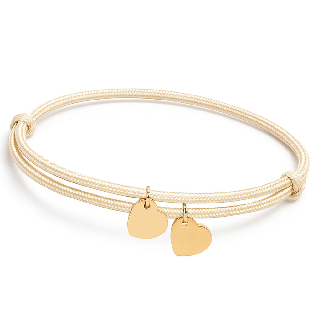 Gravur Armband aus Segeltau "Meine Liebsten" mit personalisierten Herz-Anhängern