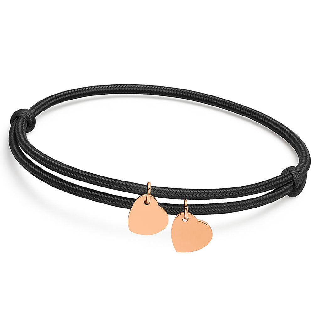 Gravur Armband aus Segeltau "Meine Liebsten" mit personalisierten Herz-Anhängern