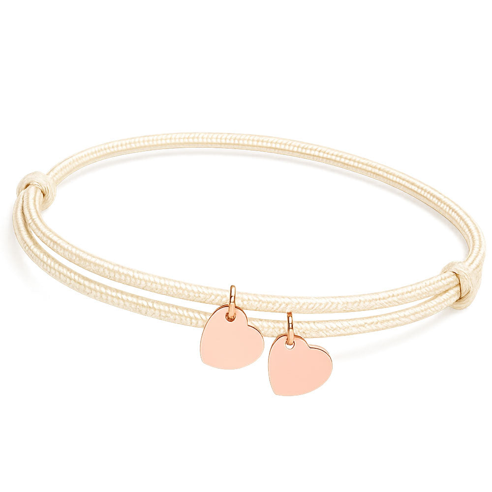 Gravur Armband aus Segeltau "Meine Liebsten" mit personalisierten Herz-Anhängern