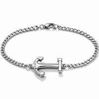 Für Herren: Anker-Gravur Armband mit Panzerkette