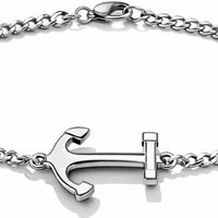 Für Herren: Anker-Gravur Armband mit Panzerkette
