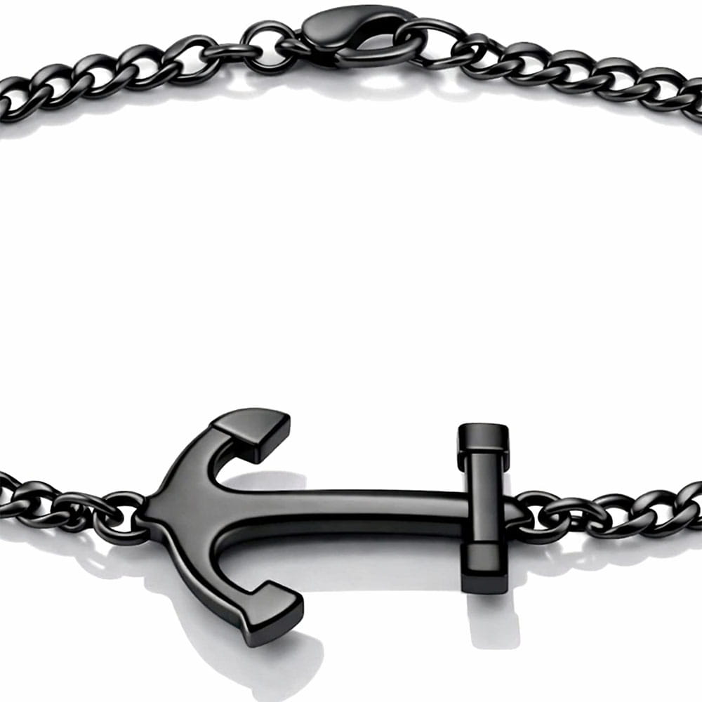 Für Herren: Anker-Gravur Armband mit Panzerkette