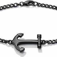 Für Herren: Anker-Gravur Armband mit Panzerkette