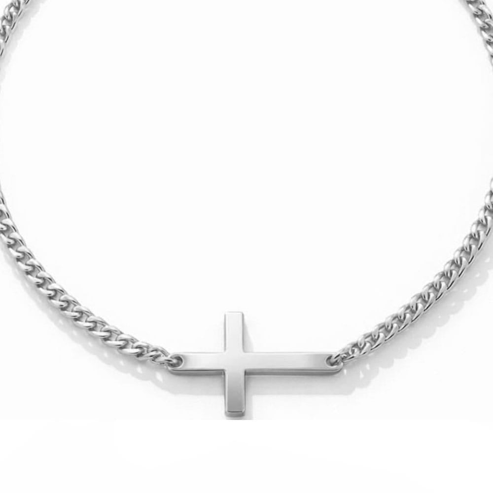 Für Damen: Dezentes Kreuz-Gravur Armband