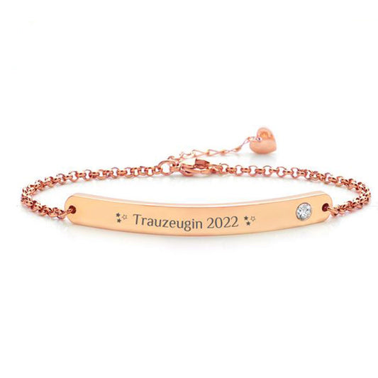 Armband mit individueller Wunschgravur & Kristall
