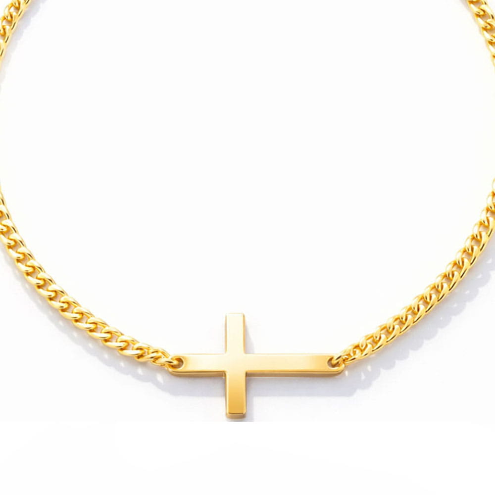 Für Damen: Dezentes Kreuz-Gravur Armband