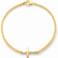 Für Damen: Dezentes Kreuz-Gravur Armband
