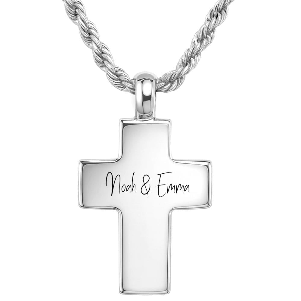 Für Damen & Herren: Kreuz-Gravur-Halskette