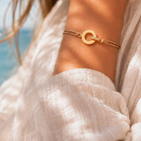Funkelndes Segeltau-Gravur-Armband "together forever"