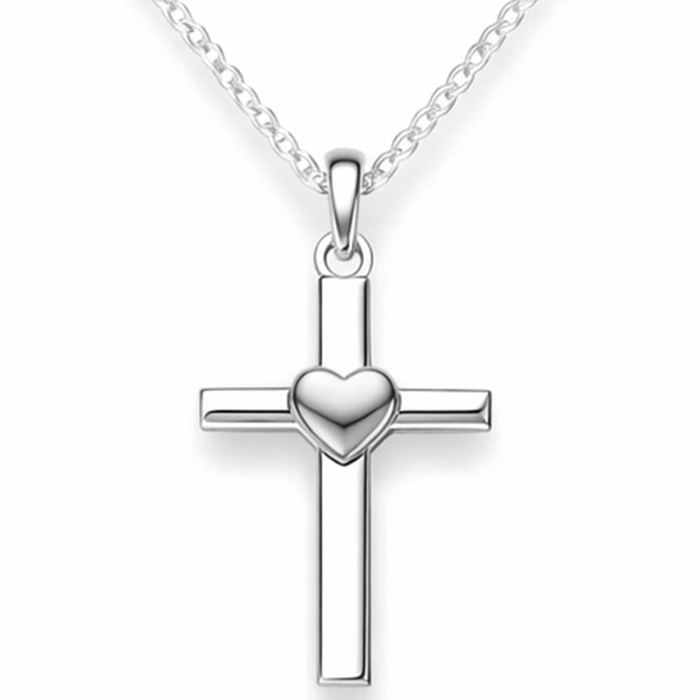 Gravur-Halskette Herz-Kreuz