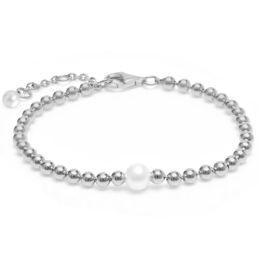 Kügelchen-Armband mit echter Süßwasserperle