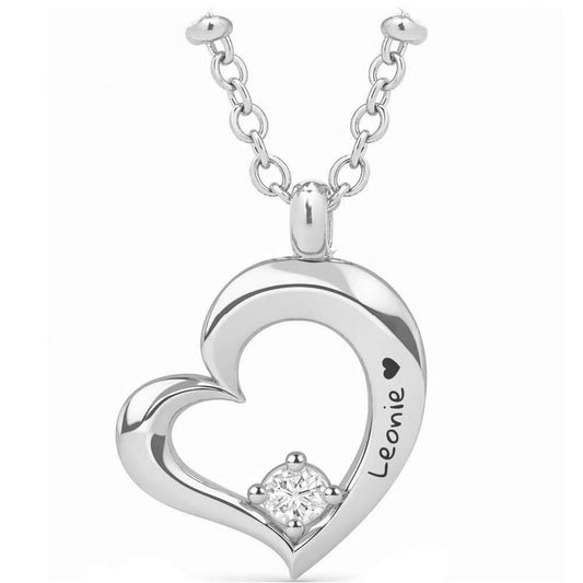 Gravur-Herz-Halskette „Funkelnde Eleganz“