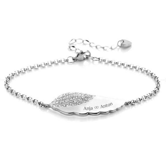 Engelsflügel-Armband für persönliche Gravur