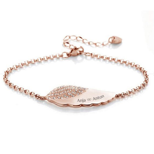 Engelsflügel-Armband für persönliche Gravur