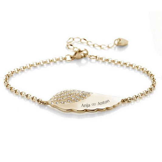 Engelsflügel-Armband für persönliche Gravur