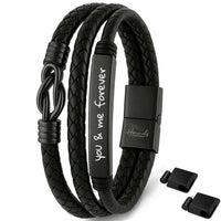 Für Herren: Leder Infinity Gravur-Armband Nr. 9