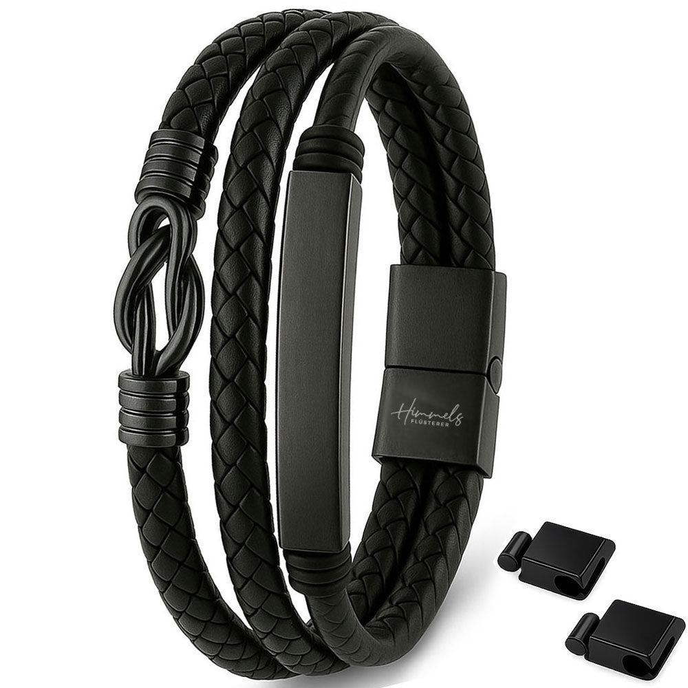 Für Herren: Leder Infinity Gravur-Armband Nr. 9
