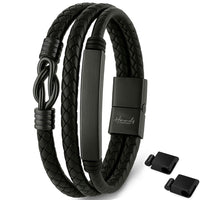 Für Herren: Leder Infinity Gravur-Armband Nr. 9