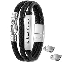 Für Herren: Leder Infinity Gravur-Armband Nr. 9
