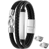 Für Herren: Leder Infinity Gravur-Armband Nr. 9