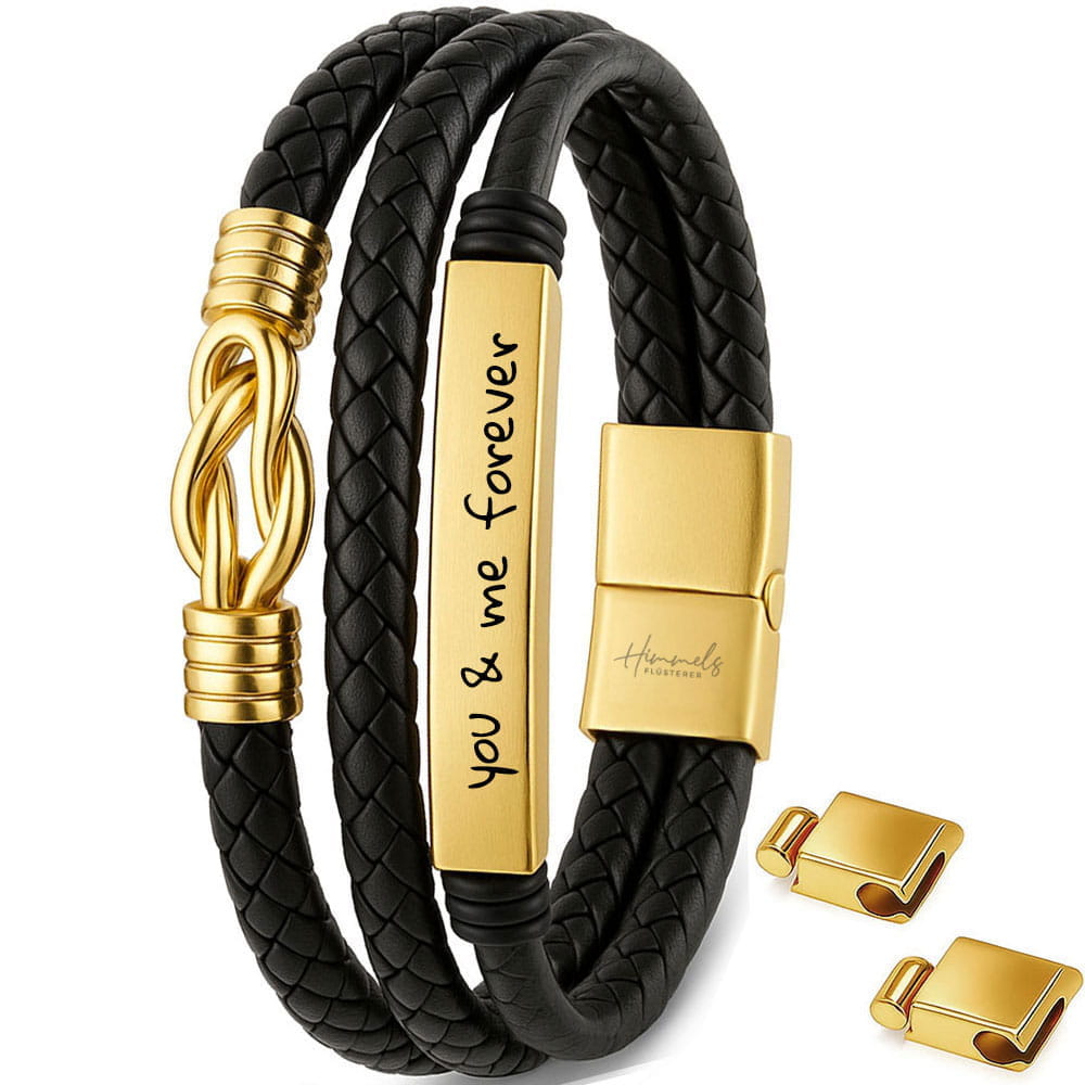 Für Herren: Leder Infinity Gravur-Armband Nr. 9