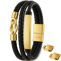 Für Herren: Leder Infinity Gravur-Armband Nr. 9