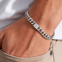 Für Herren: Gravur-Panzerketten-Armband mit Wunsch-Initialen #1