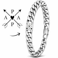 Für Herren: Gravur-Panzerketten-Armband mit Wunsch-Initialen #1