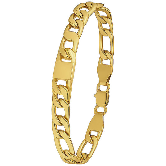 Für Herren: Gravur-Panzerketten-Armband mit Wunsch-Initialen