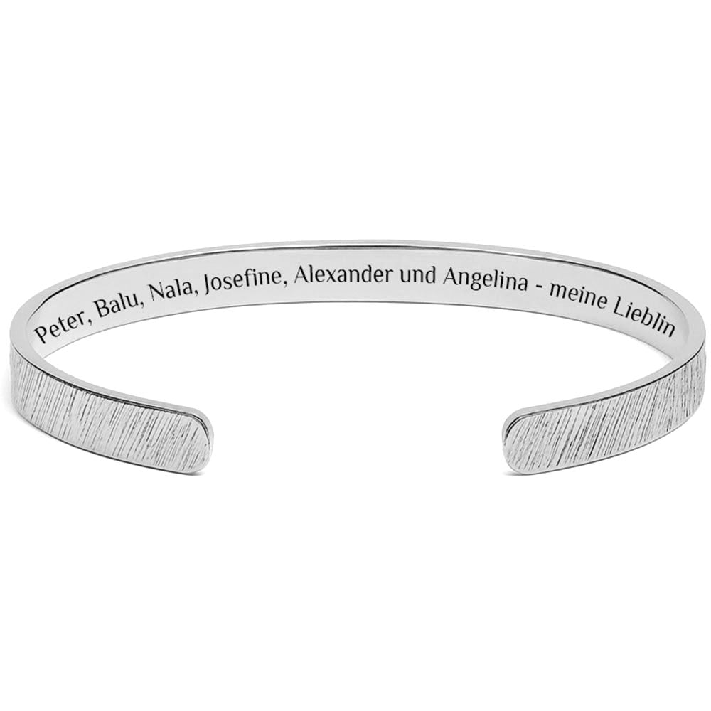 Gebürsteter Gravur-Armreif mit innenseitiger Gravur - Unisex