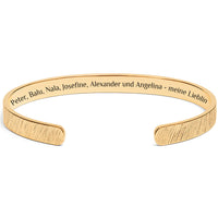 Gebürsteter Gravur-Armreif mit innenseitiger Gravur - Unisex