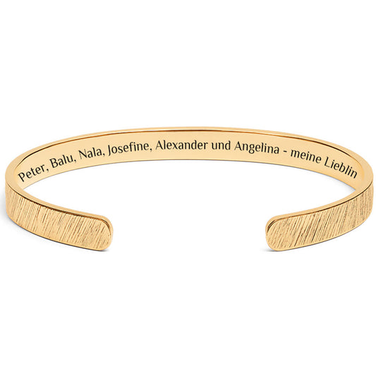 Gebürsteter Gravur-Armreif mit innenseitiger Gravur - Unisex