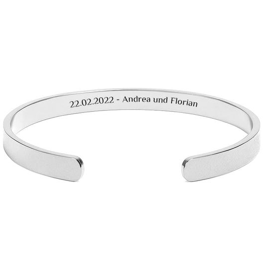 Gepunkteter Gravur-Armreif mit innenseitiger Gravur - Unisex