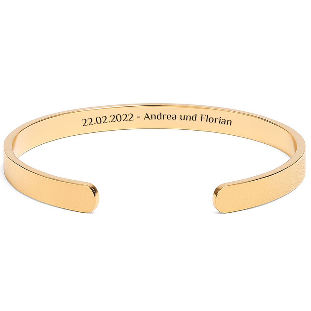 Gepunkteter Gravur-Armreif mit innenseitiger Gravur - Unisex