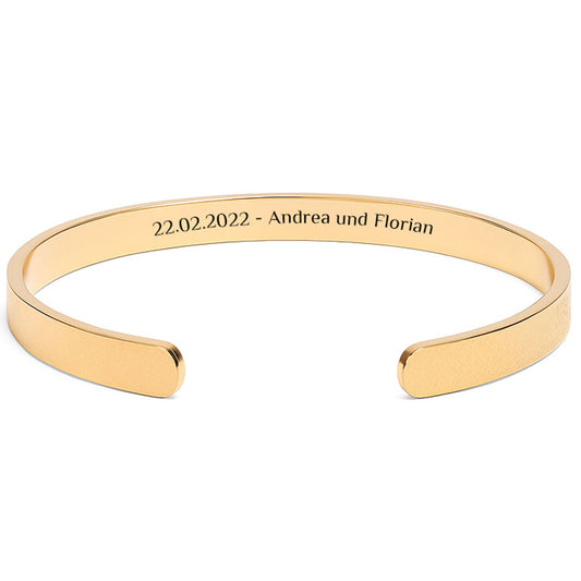 Gepunkteter Gravur-Armreif mit innenseitiger Gravur - Unisex