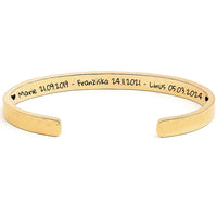 Gehämmerter Gravur-Armreif mit innenseitiger Gravur - Unisex