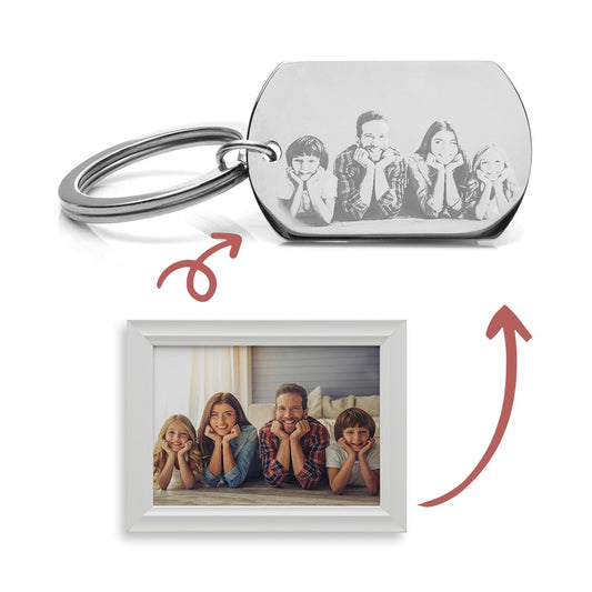 Memory-Schlüsselanhänger für eine Bildgravur | Personalisierte Geschenke | Schlüsselanhänger Gravur | Persönliche Geschenke für Geburt Freund Mama