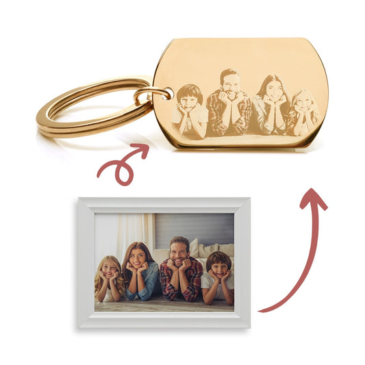 Memory-Schlüsselanhänger für eine Bildgravur | Personalisierte Geschenke | Schlüsselanhänger Gravur | Persönliche Geschenke für Geburt Freund Mama