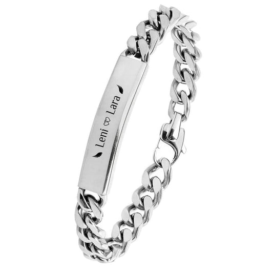 Für Herren: Panzerketten-Gravur-Armband