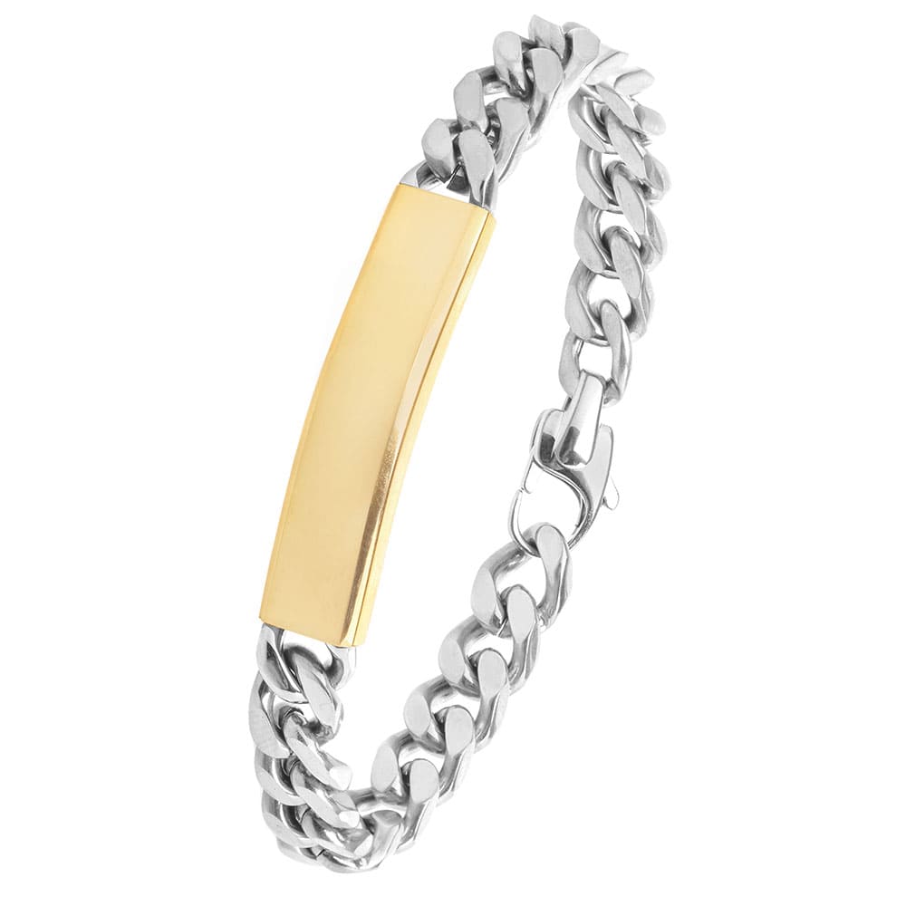Für Herren: Panzerketten-Gravur-Armband