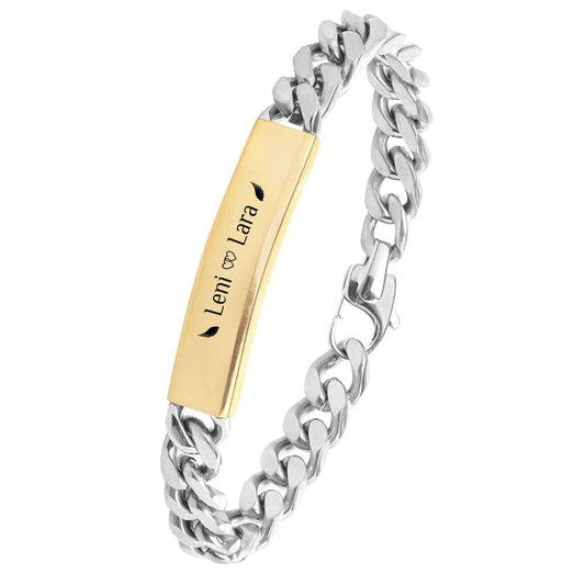 Für Herren: Panzerketten-Gravur-Armband