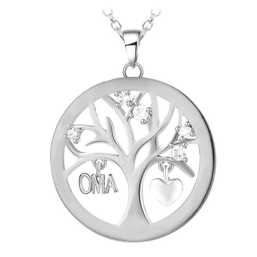 Lebensbaum Gravur-Halskette "Oma"
