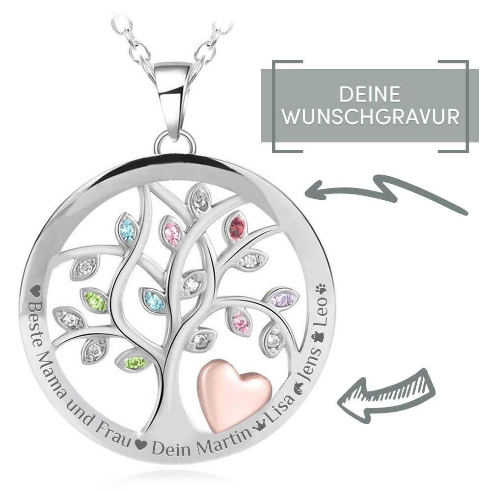 Lebensbaum Gravur-Halskette "Liebe"