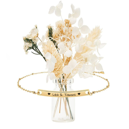 Gravur-Armband mit Mini-Blumen-Vase