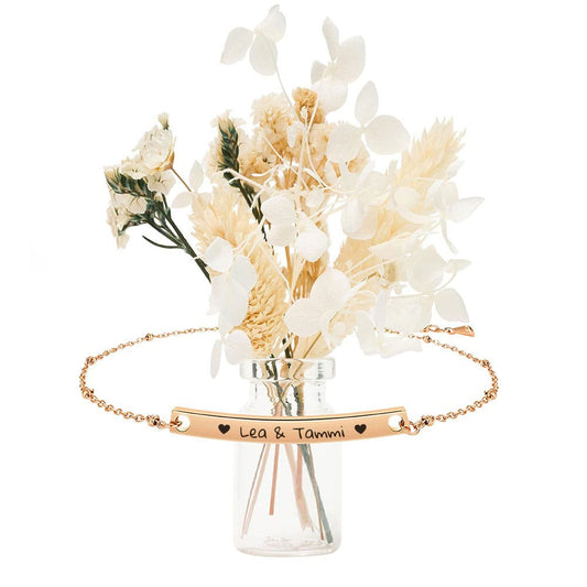 Gravur-Armband mit Mini-Blumen-Vase