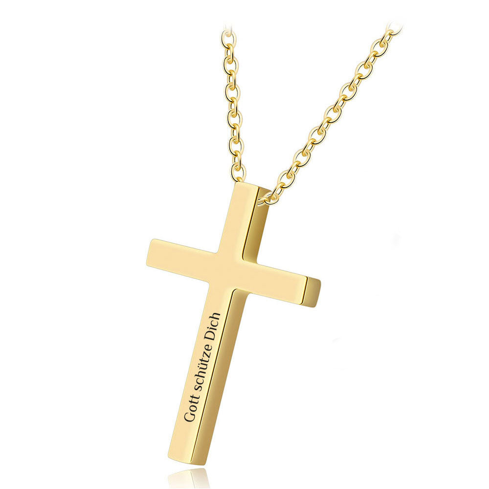 Für Damen & Herren: Halskette mit einem Gravur-Kreuz