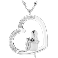 Herz-Halskette mit Gravur "I ♥ mein Kätzchen" | Personalisiertes Geschenk | Haustier |Katze |
