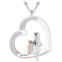 Herz-Halskette mit Gravur "I ♥ mein Kätzchen" | Personalisiertes Geschenk | Haustier |Katze |