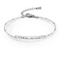 Zweireihiges Sommer-Gravur-Armband mit Perlen