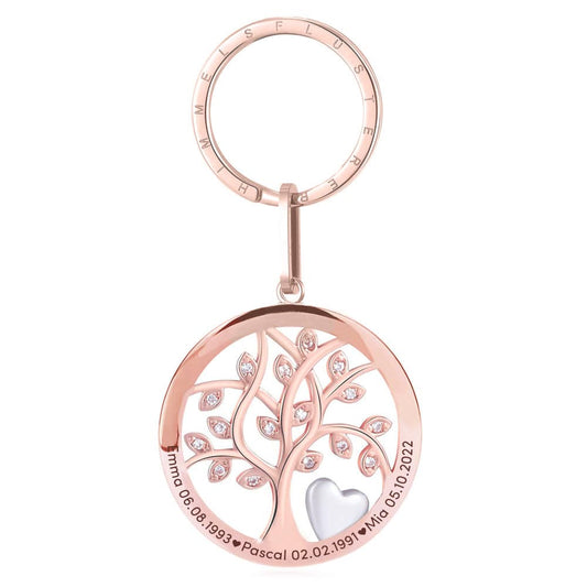 Lebensbaum-Gravur-Schlüsselanhänger "Liebe" | Personalisiertes Geschenk
